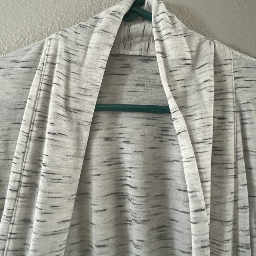 Calvin Klein Duster Jacket White w/gray